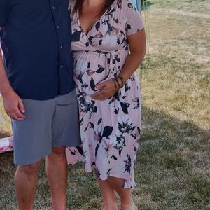 Pink Blush Floral Wrap Dress